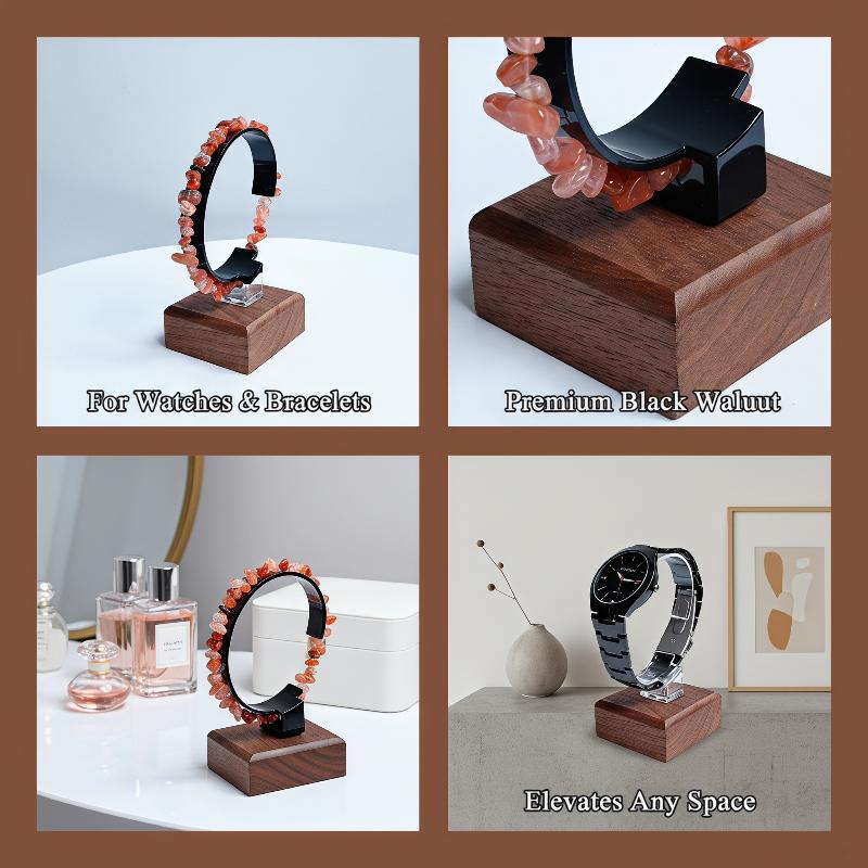 Jewelry And Watches Inc - 木製のC字型腕時計スタンド。ブレスレットやネックレスなどのアクセサリーを整理・展示するための収納台。1個入り。家庭用ドレッサーに最適。