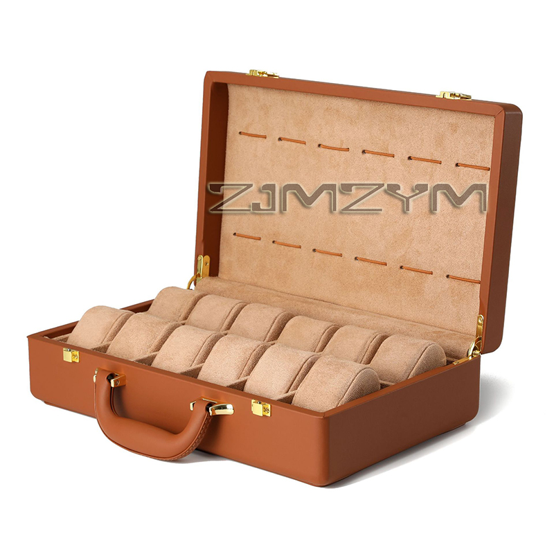 Watch Display Box - 12スロット腕時計ボックス メンズ腕時計ケース 旅行用ロレックス収納ボックス オーガナイザー 透明ディスプレイホルダー 高級ギフト