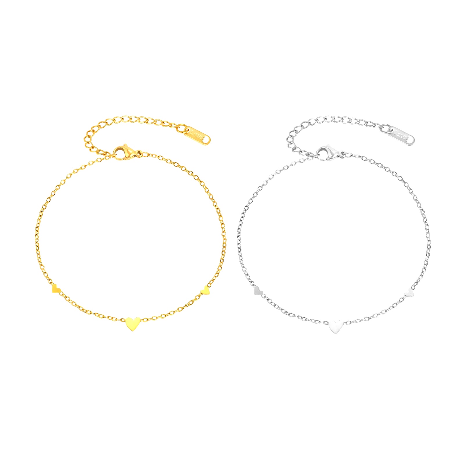 女性用ステンレススチールハートアンクレット、金メッキの繊細な - Jc Jewelry & Watches Photos のレビューと価格