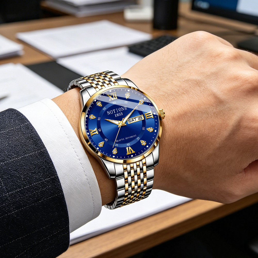 多機能メンズファッションウォッチ（日付表示付き） |   合 - Watch Display Box のレビューと価格