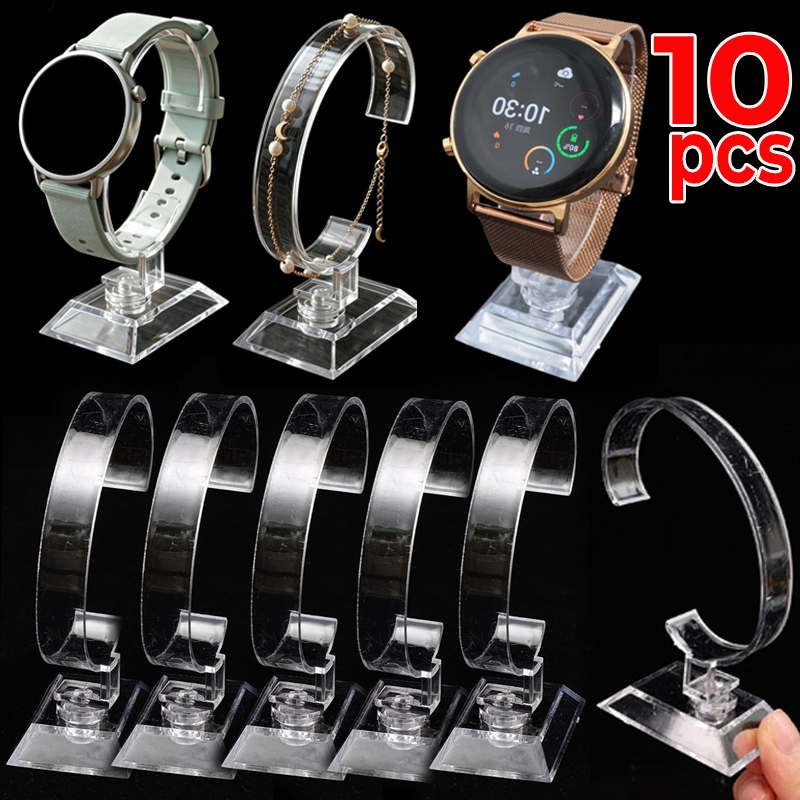 透明な時計ディスプレイスタンド C型アクリルホルダー カウン - Jewelry And Watches Inc のレビューと価格