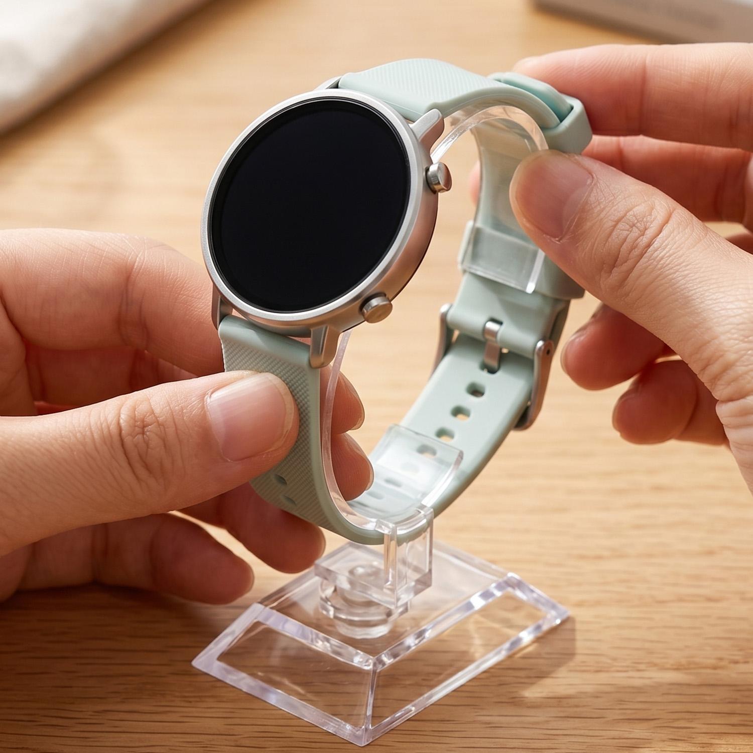 透明な時計ディスプレイスタンド C型アクリルホルダー カウン - Jewelry And Watches Inc のレビューと価格