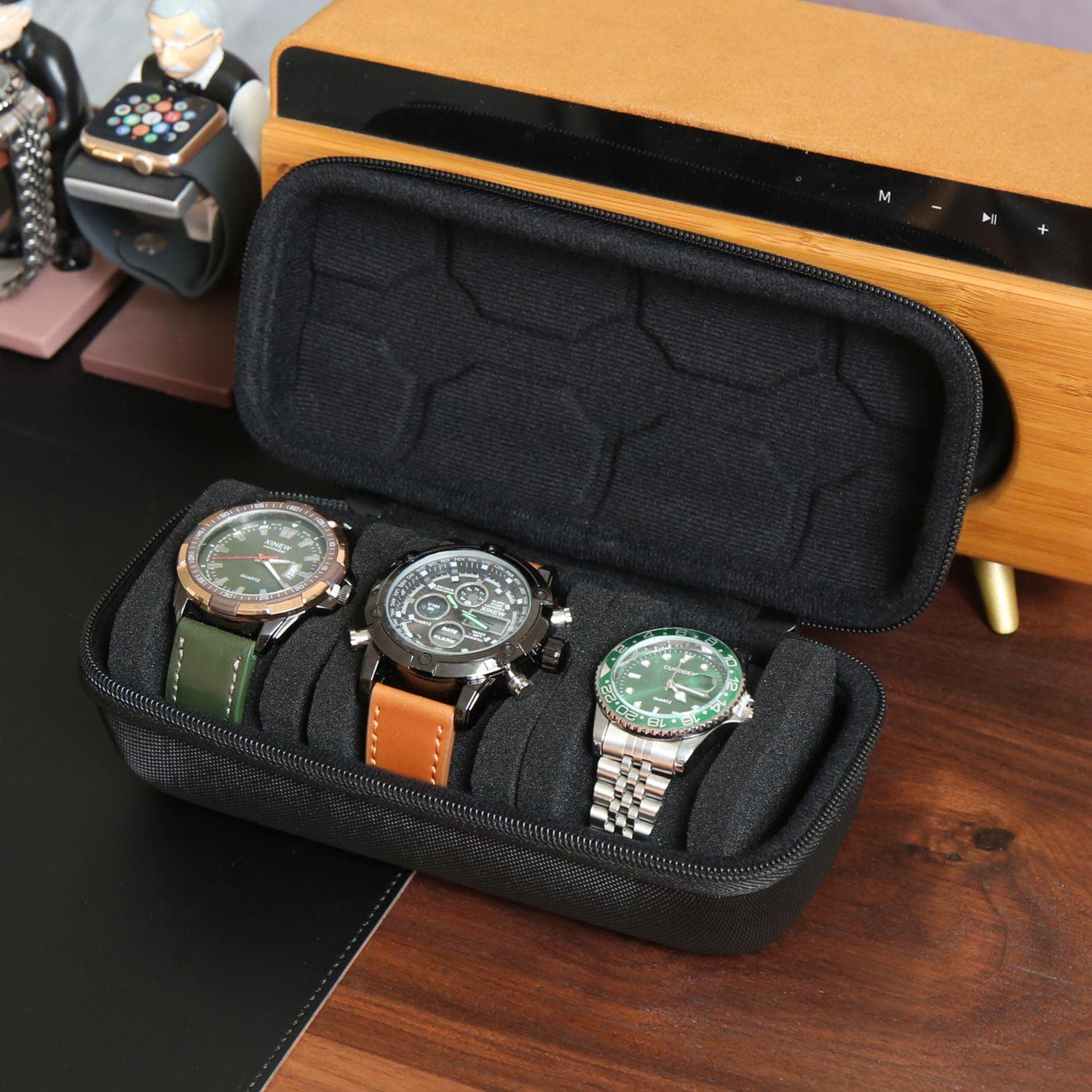 男性または女性用の時計ボックスオーガナイザー、時計トラベルケ - Watch Display Box のレビューと価格