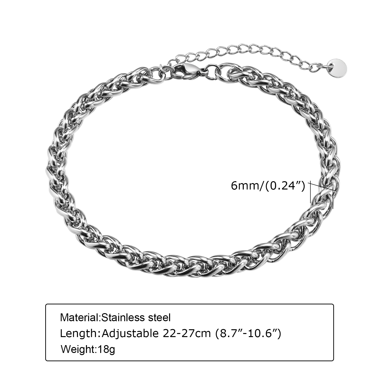Vnox-男性用キューバチェーンアンクレット,防水ステンレス - Jc Jewelry & Watches Photos のレビューと価格